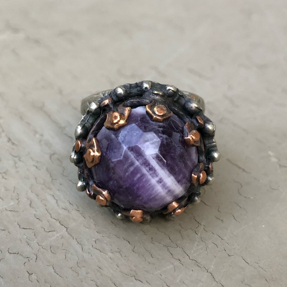Amethyst Gothic Medieval Witchy Boho Mixed Metal … - image 6
